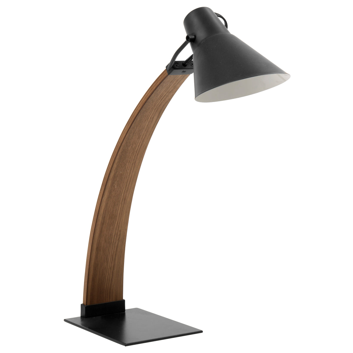 Mid-Century Modern Table Lamp in Walnut and Black