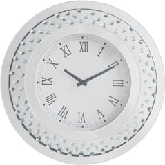 Wall Clock in Mirrored & Faux Crystals