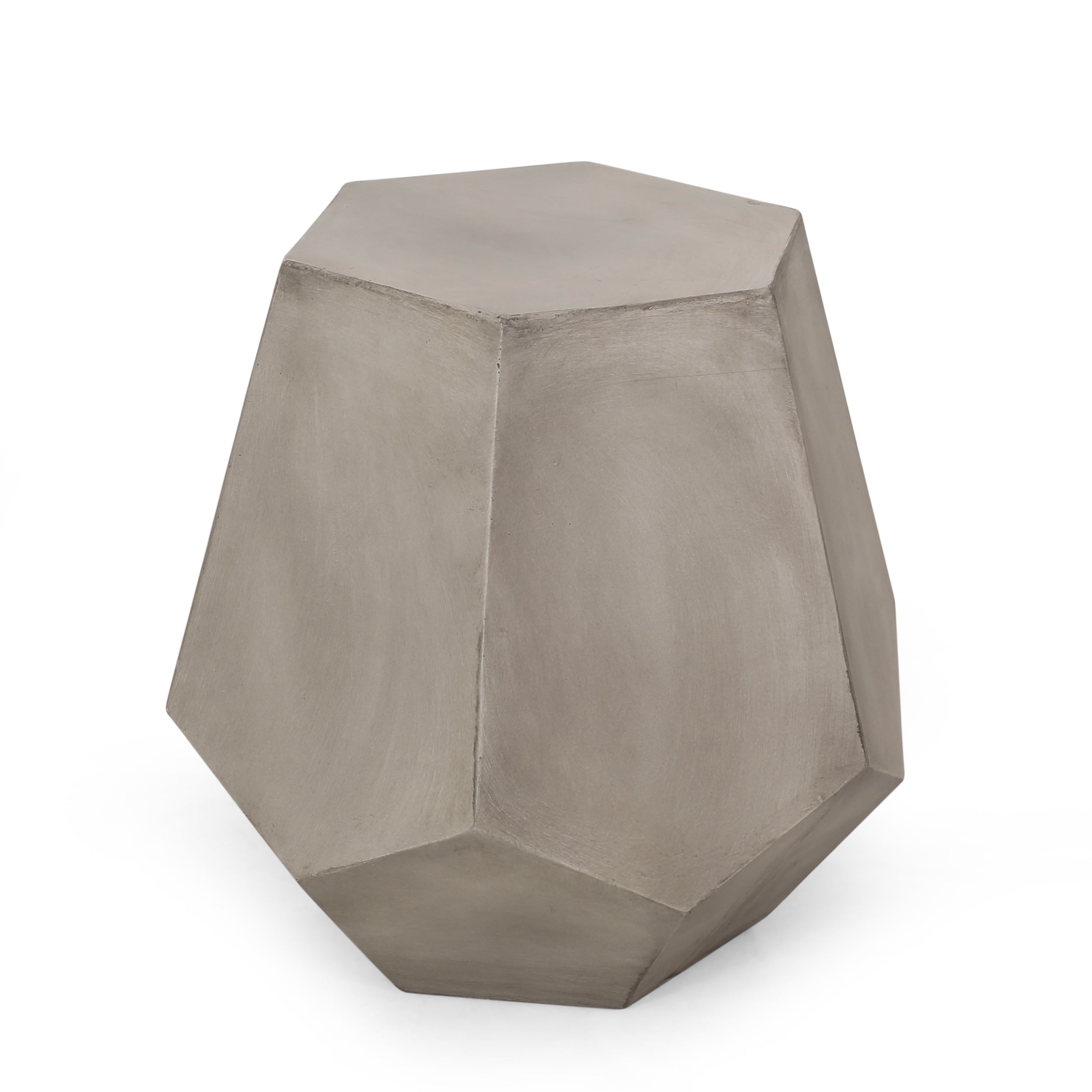 Modern Design Geometric Shape Side Table - Light Grey