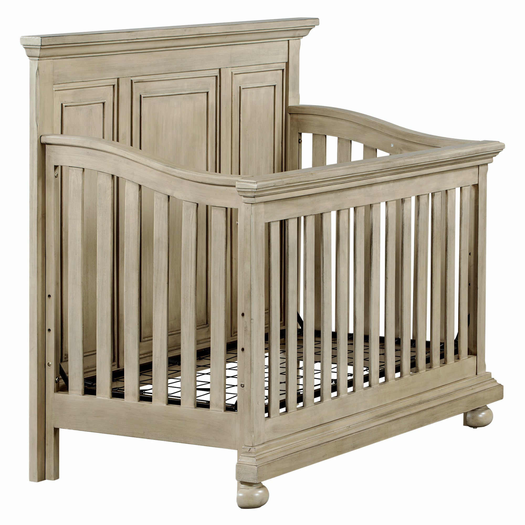 Traditional Farmhouse Style 4-in-1 Full Size Convertible Crib - Converts to Toddler Bed, Daybed and Full-Size Bed, Stone Gray