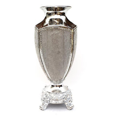 Ambrose Chrome Plated Crystal Embellished Ceramic Vase