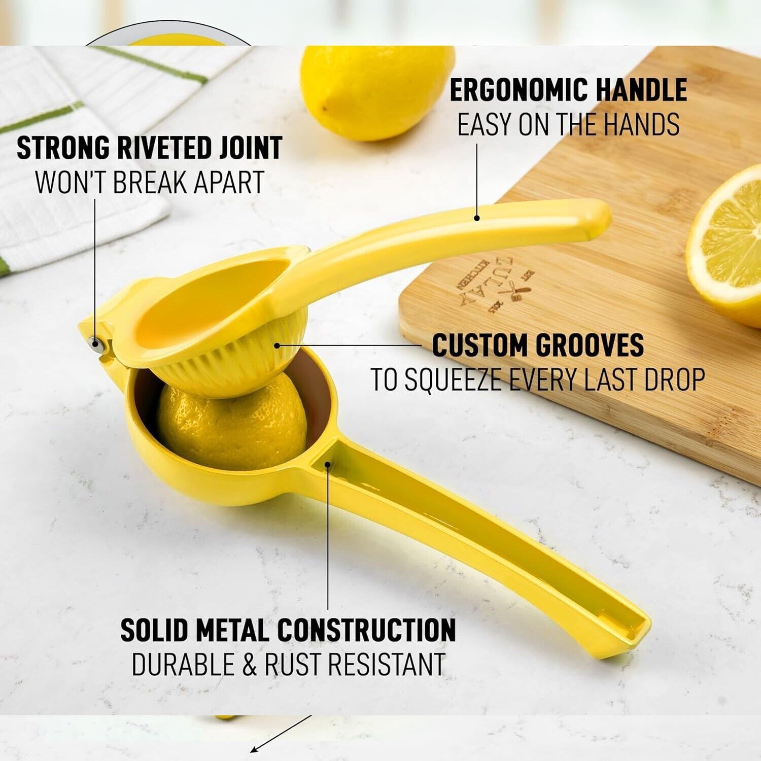 Metal Orange Citrus Lemon Squeezer Fruit Juicer Press Tool - Yellow