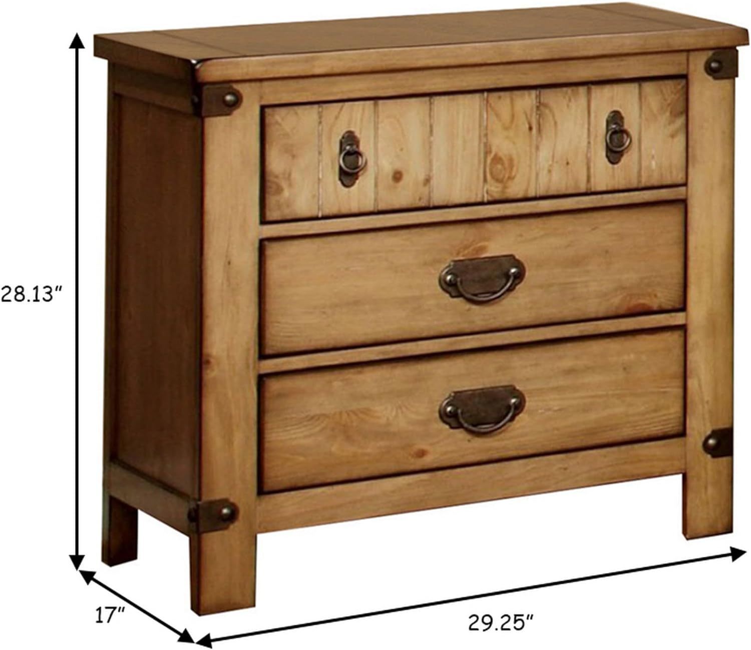 Cottage Style Weathered Elm 1pc Nightstand USB Charger/Power Outlet - Natural