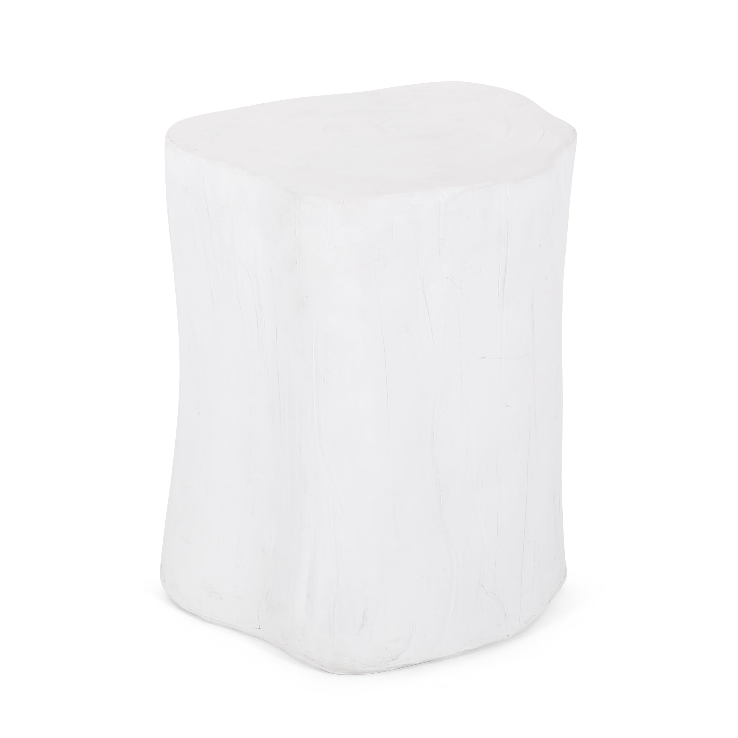 Minimalist Side Table Lightweight Concrete - Antique White