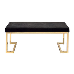 Black and Champagne Bench with C Metal Base