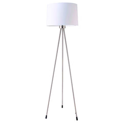 59" Tall Metal Floor Lamp with White finish, Contemporary Design