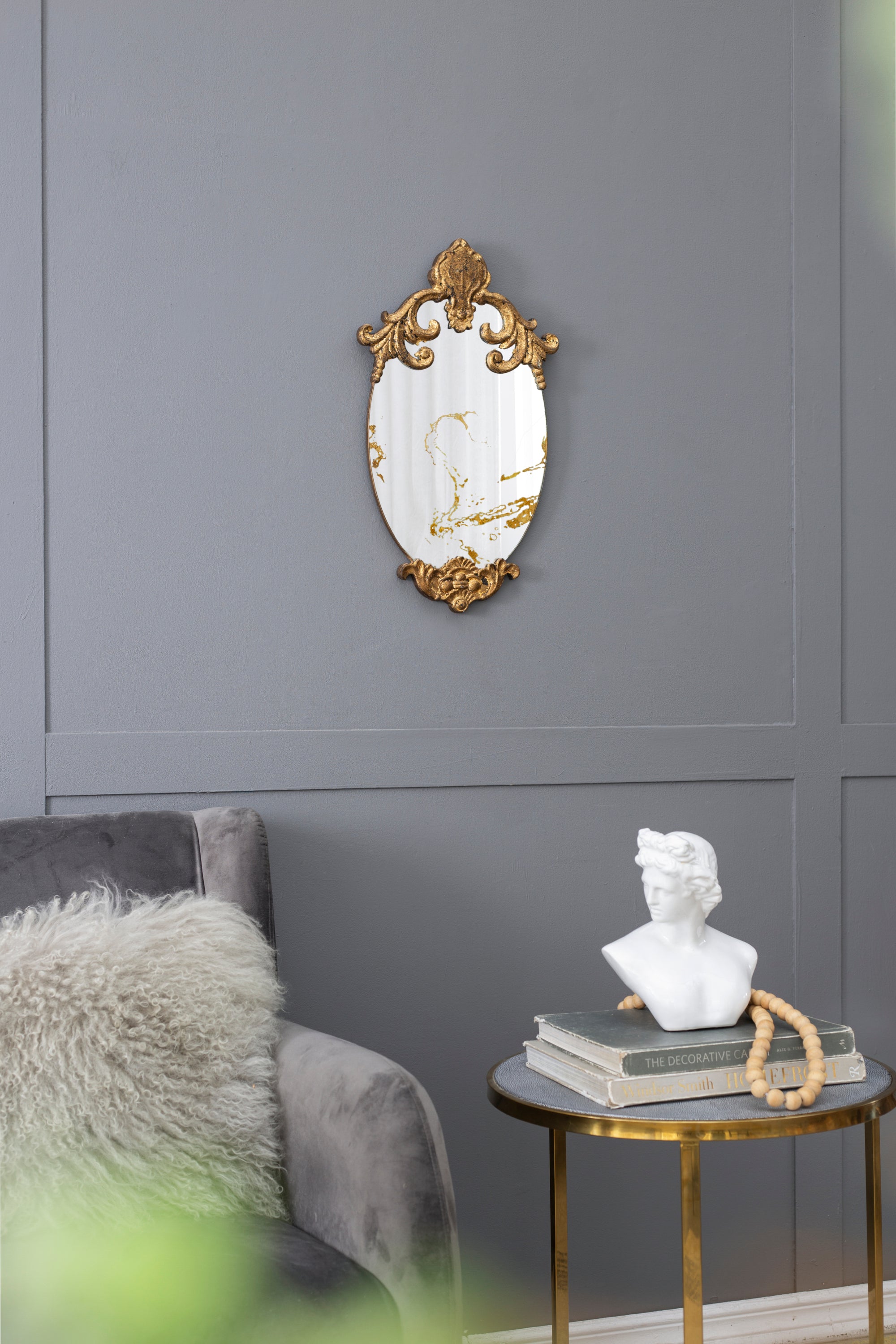 20" x 12" Decorative Oval Wall Mirror, Accent Mirror for Living Room, Entryway, Bedroom, Office