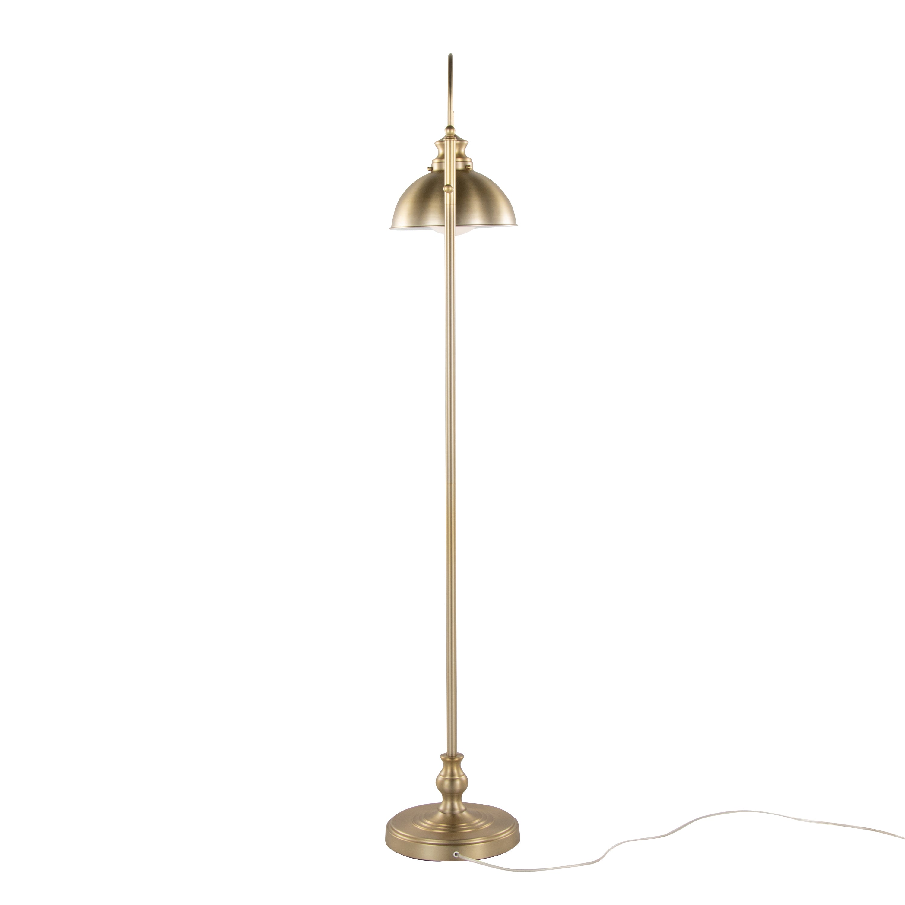 64" Contemporary Floor Lamp in Gold Metal