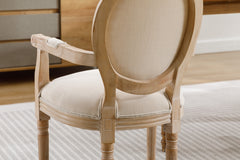 French Style Solid Wood Dining Chairs (Set of 2) - Cream