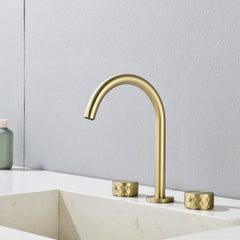 Widespread Bathroom Faucet - Brushed Gold finish