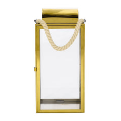 19"H Stainless Steel Lantern - Gold