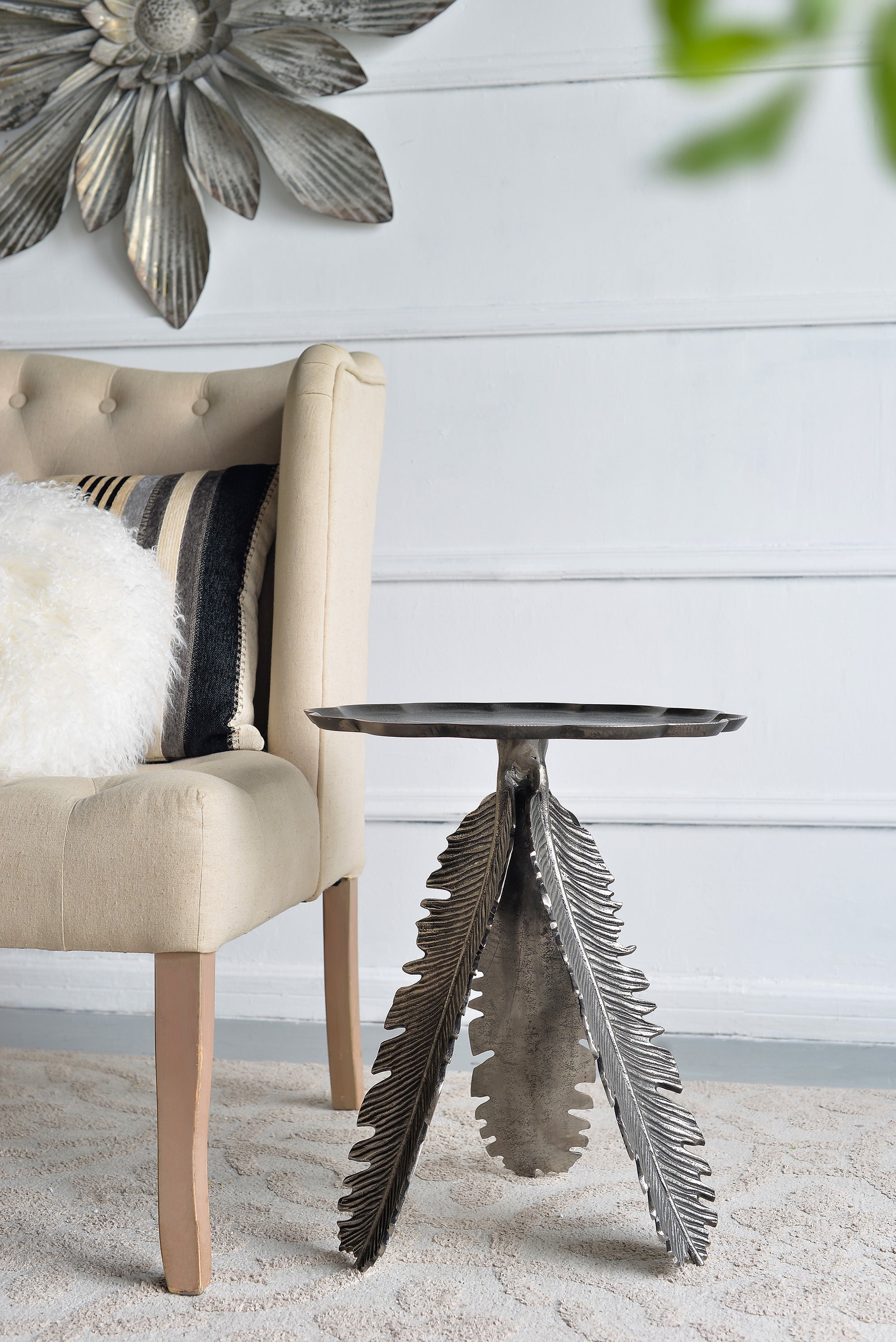 Leaf Side Table - Silver