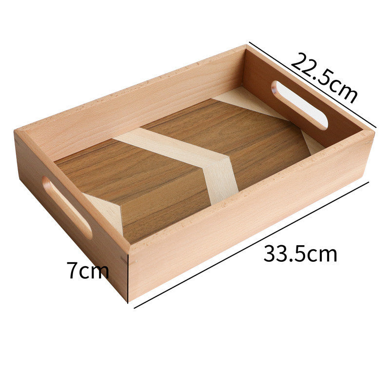 Decorative Tray Patchwork Geometric Wood - Hexagonal or Rectangle