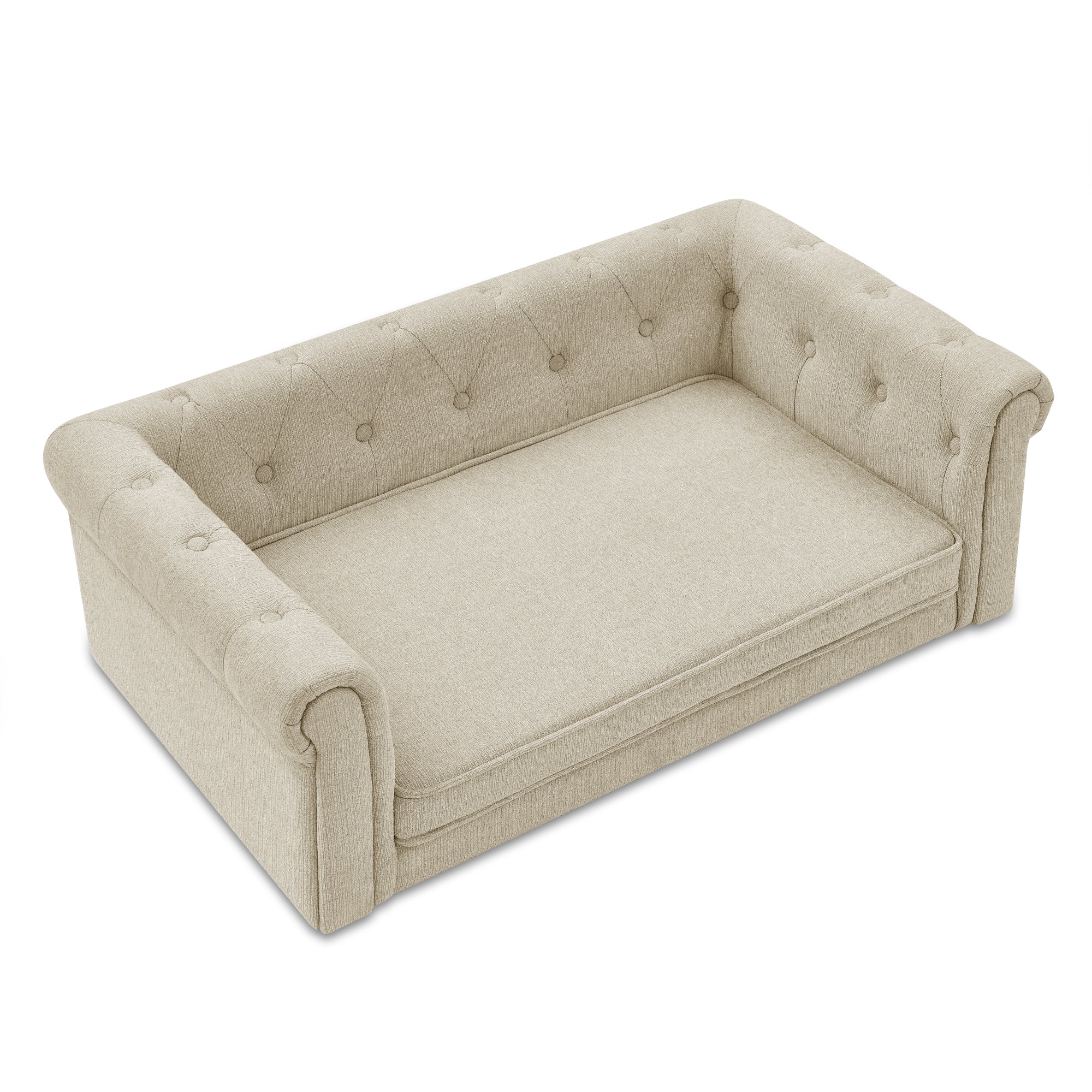 Elegant Rectangle Pet Bed for Medium and Large Dogs - Beige