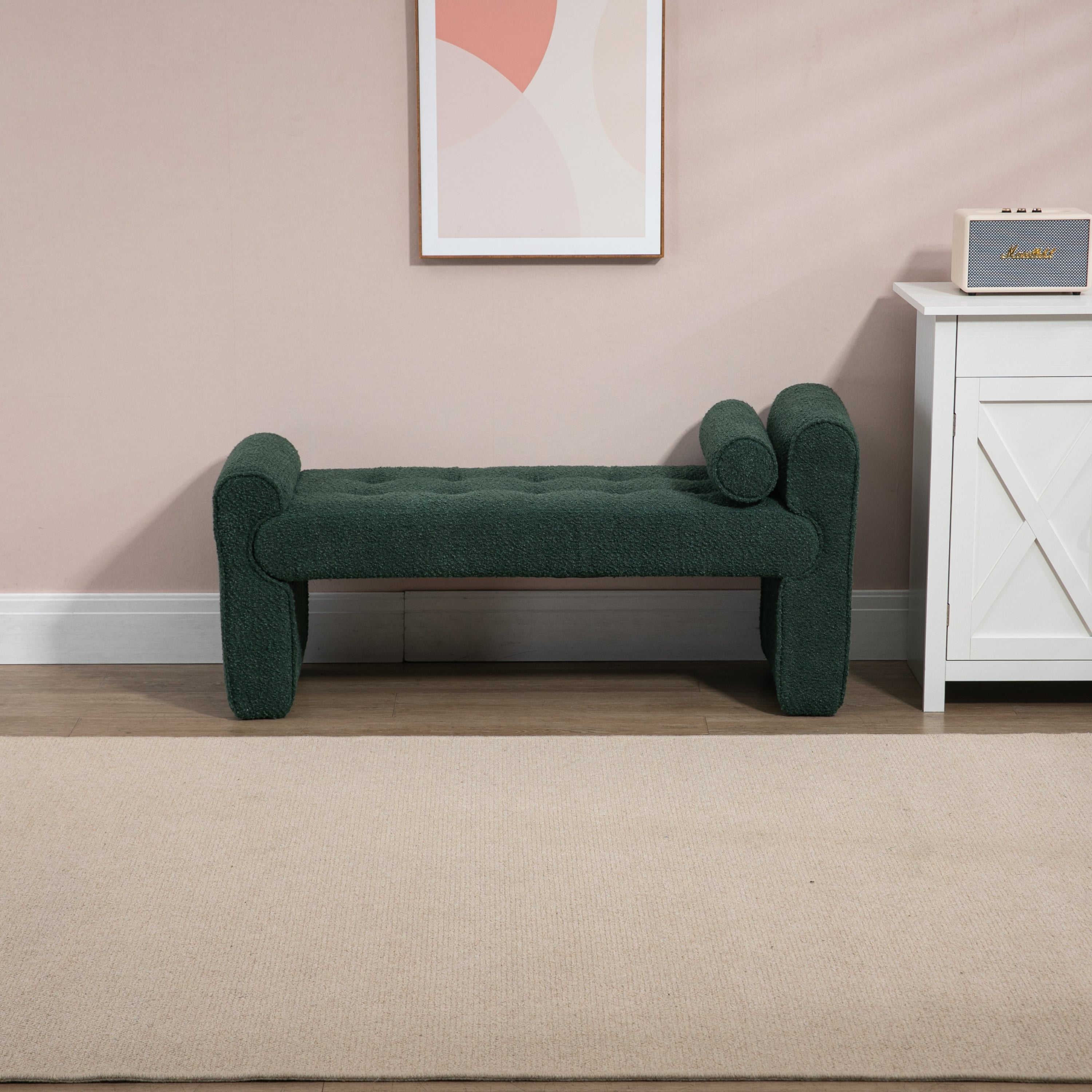 Modern Ottoman Bench - Emerald