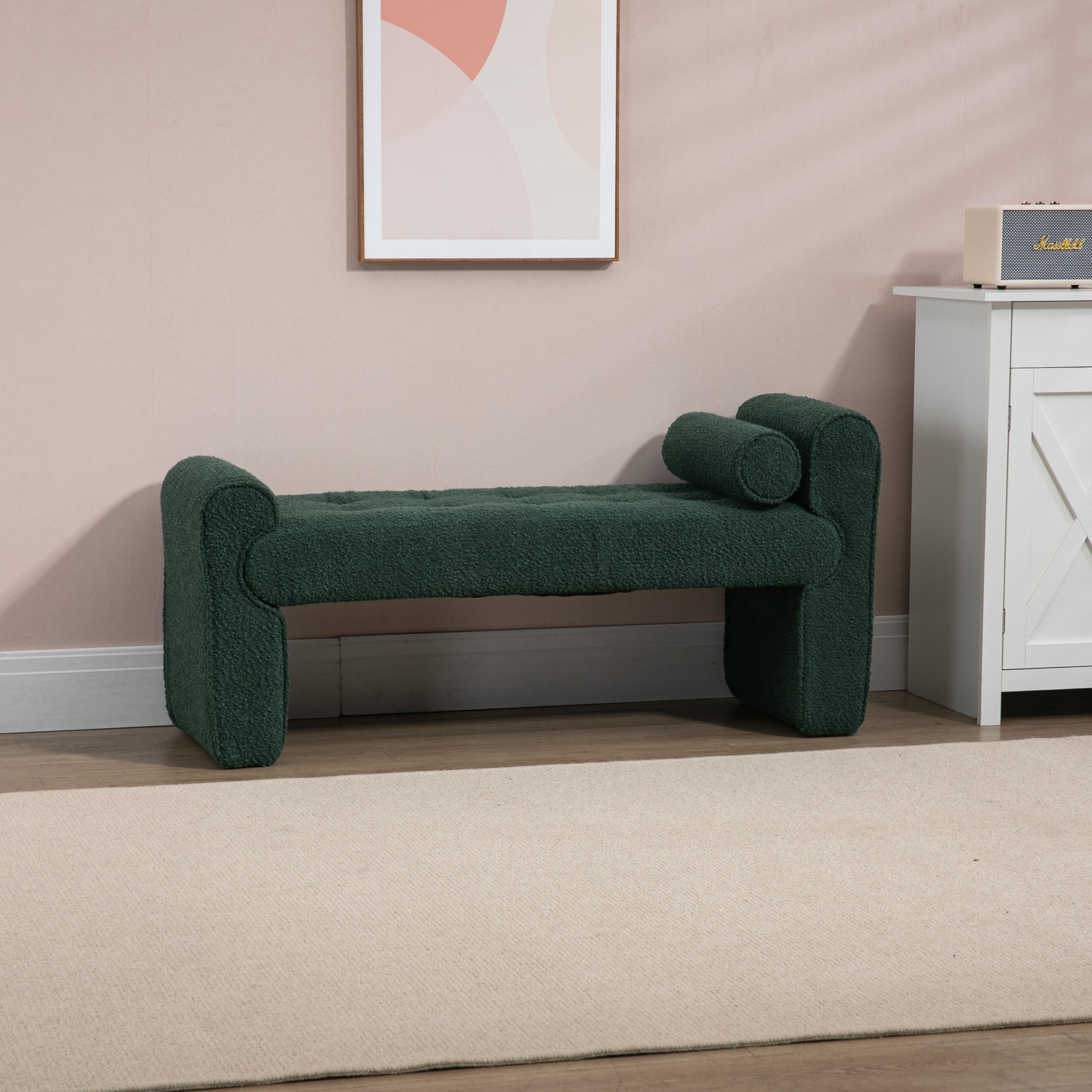 Modern Ottoman Bench - Emerald