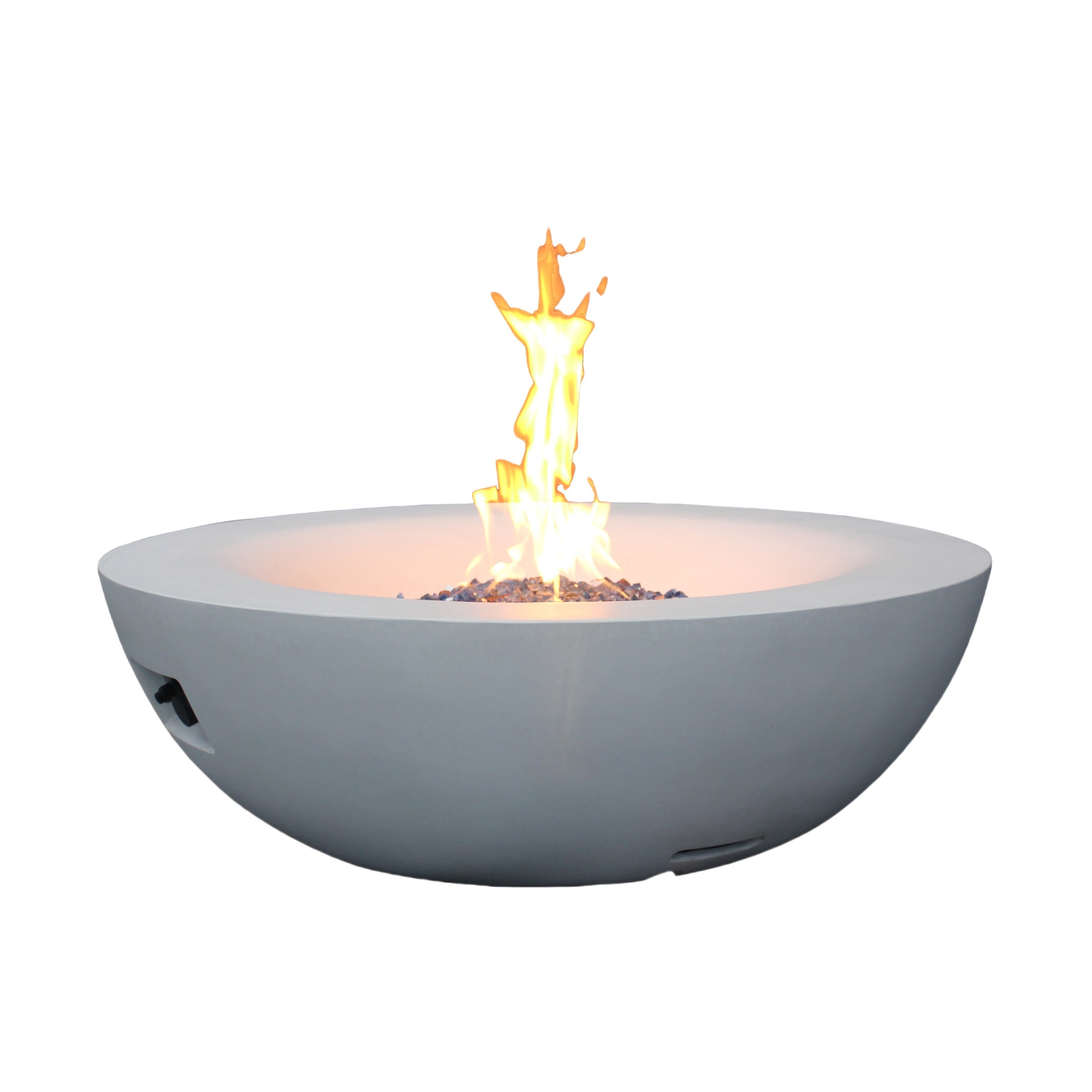 42 Inch Outdoor Concrete Propane gas Fire Pit bowl - Antique White