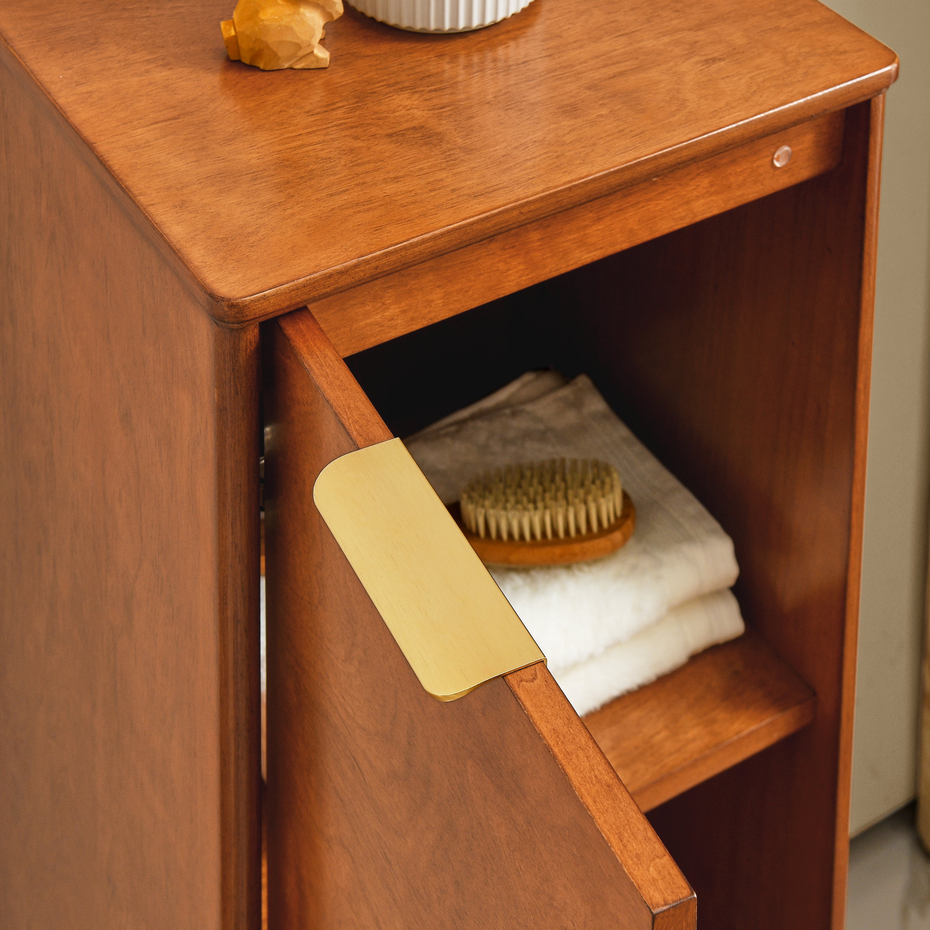 Antique Brown Bathroom Floor Cabinet