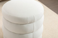 Soft Velvet  Round Ottoman Footrest Stool