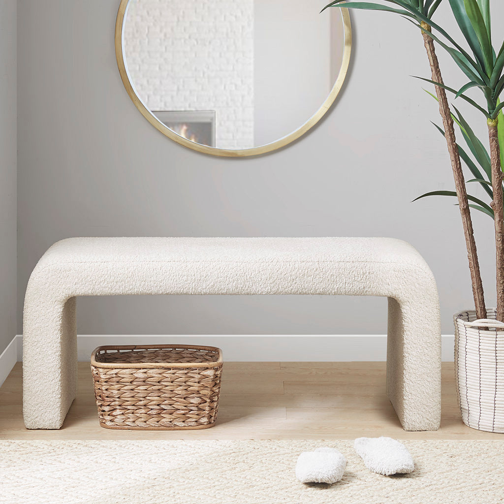 Boucle Waterfall Bench - Cream