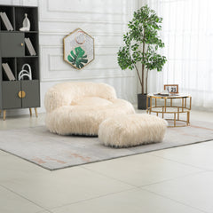 Bean Bag Chair Faux fur Lazy Sofa - Beige