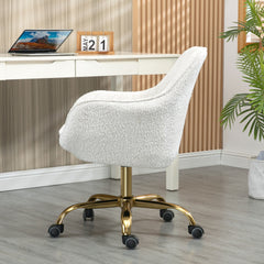 360° Beige Boucle Fabric Swivel Chair With High Back - Beige