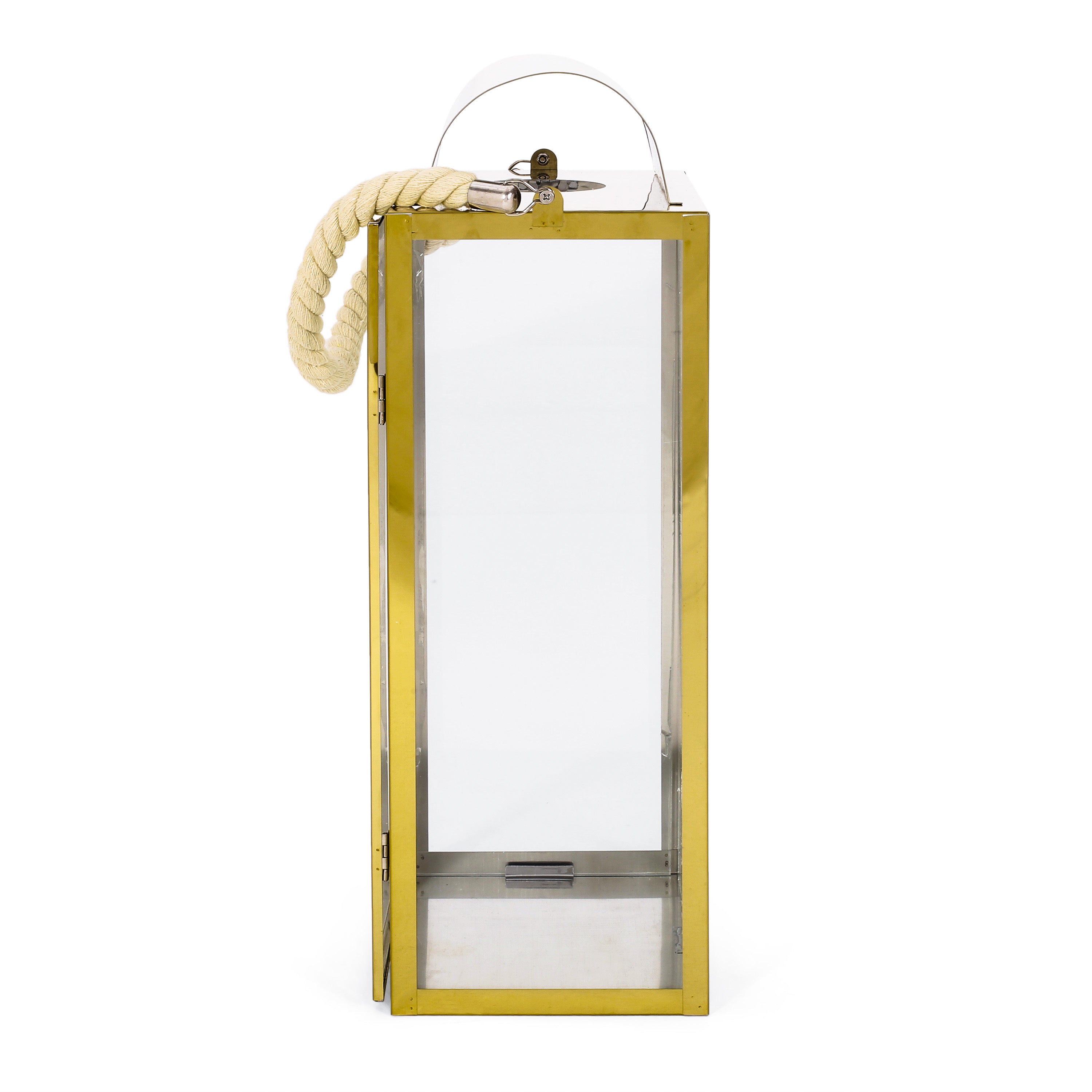 19"H Stainless Steel Lantern - Gold