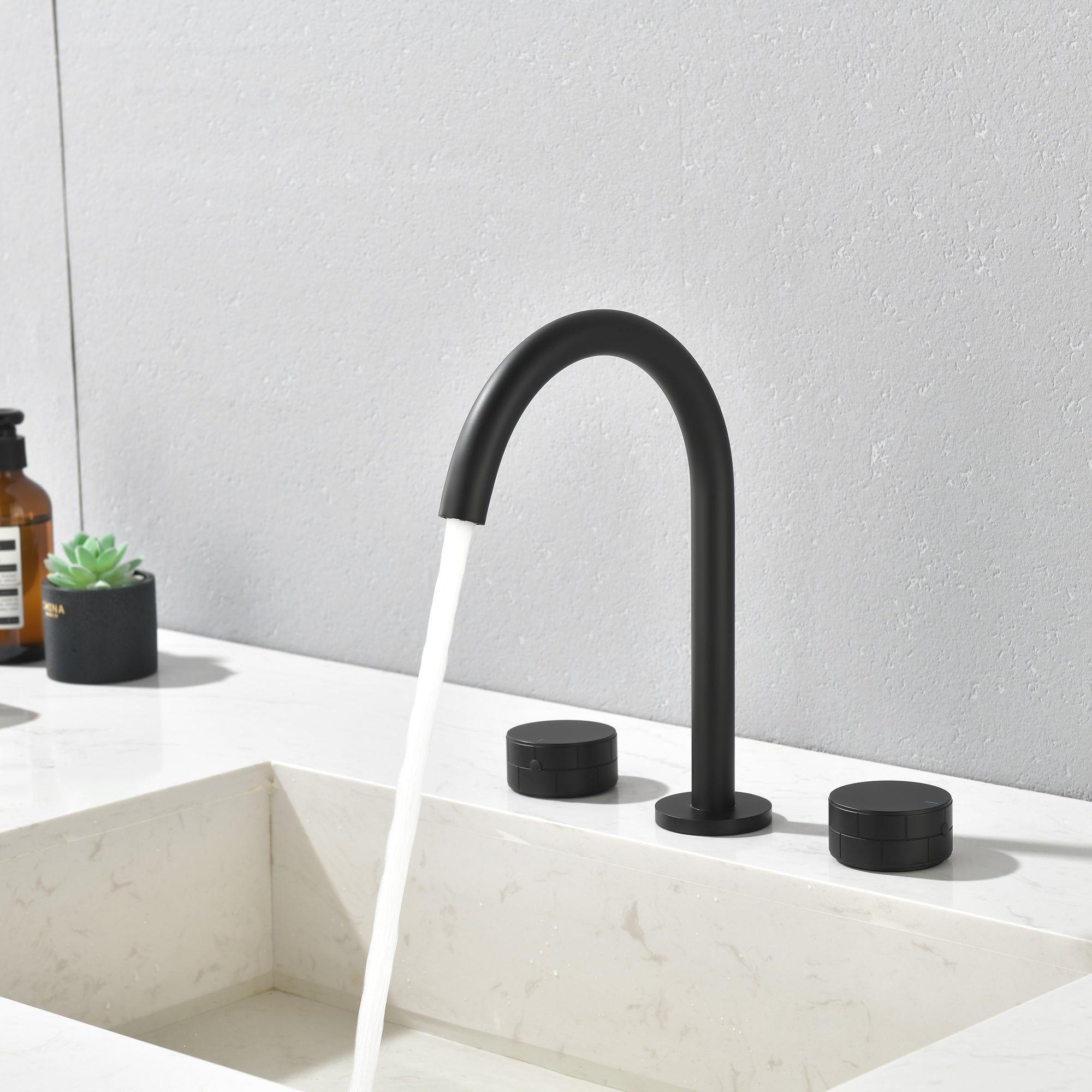 Widespread Bathroom Faucet - Matte Black