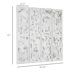 5.5' 4 Panel Room Divider Folding Privacy Screen Panels, White