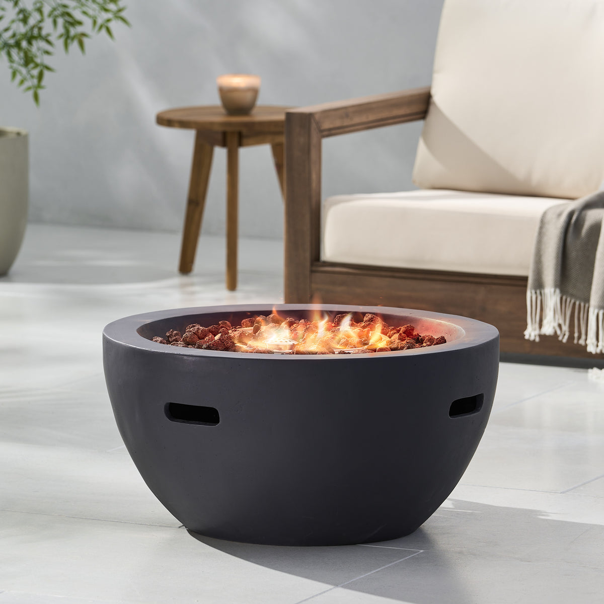 27" MGO Fire Pit 40,000 BTU - Dark Grey