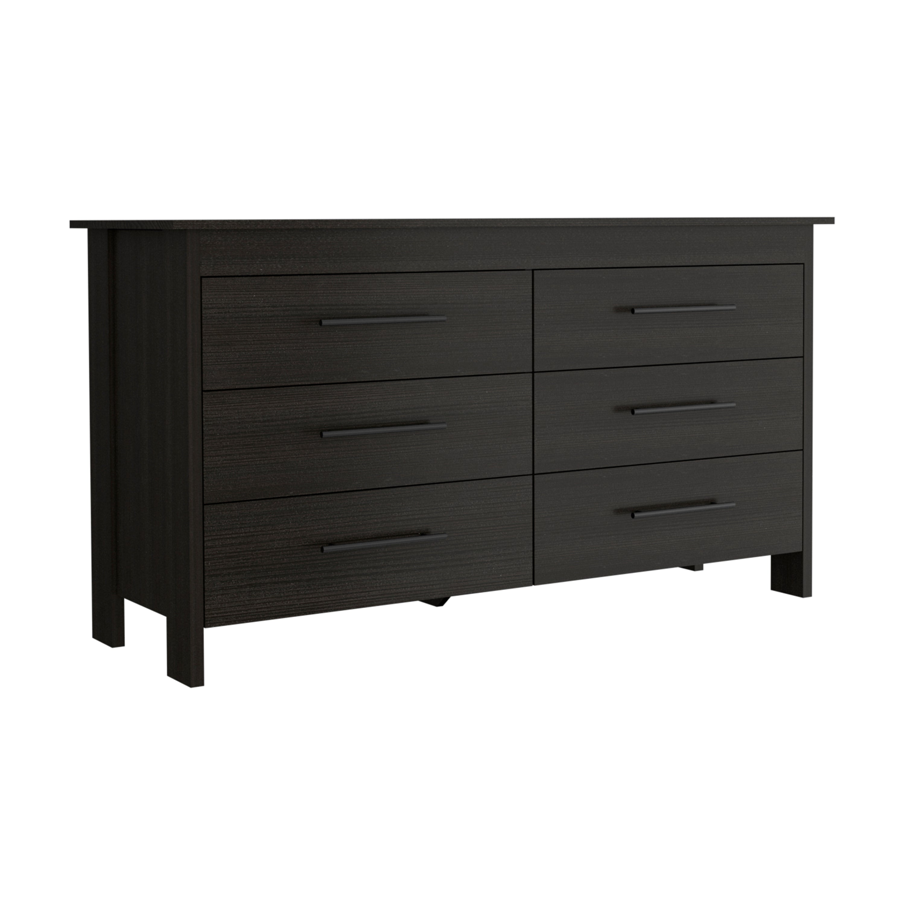 6 Drawer Double Dresser - Black