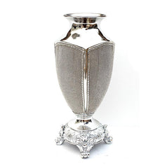 Ambrose Chrome Plated Crystal Embellished Ceramic Vase