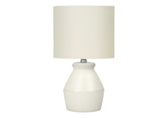 17'h, Table Lamp, Cream Ceramic, Ivory / Cream Shade, Modern