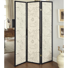 Beige and Espresso 3-panel Folding Screen Room Divider