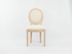 Set of 2 French Dining  Chair with Rubber Legs - Beige