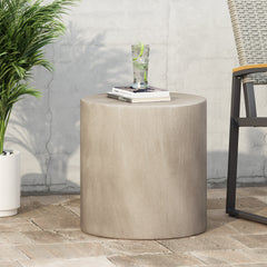 Light Concrete Minimalist Side Table - Light Grey