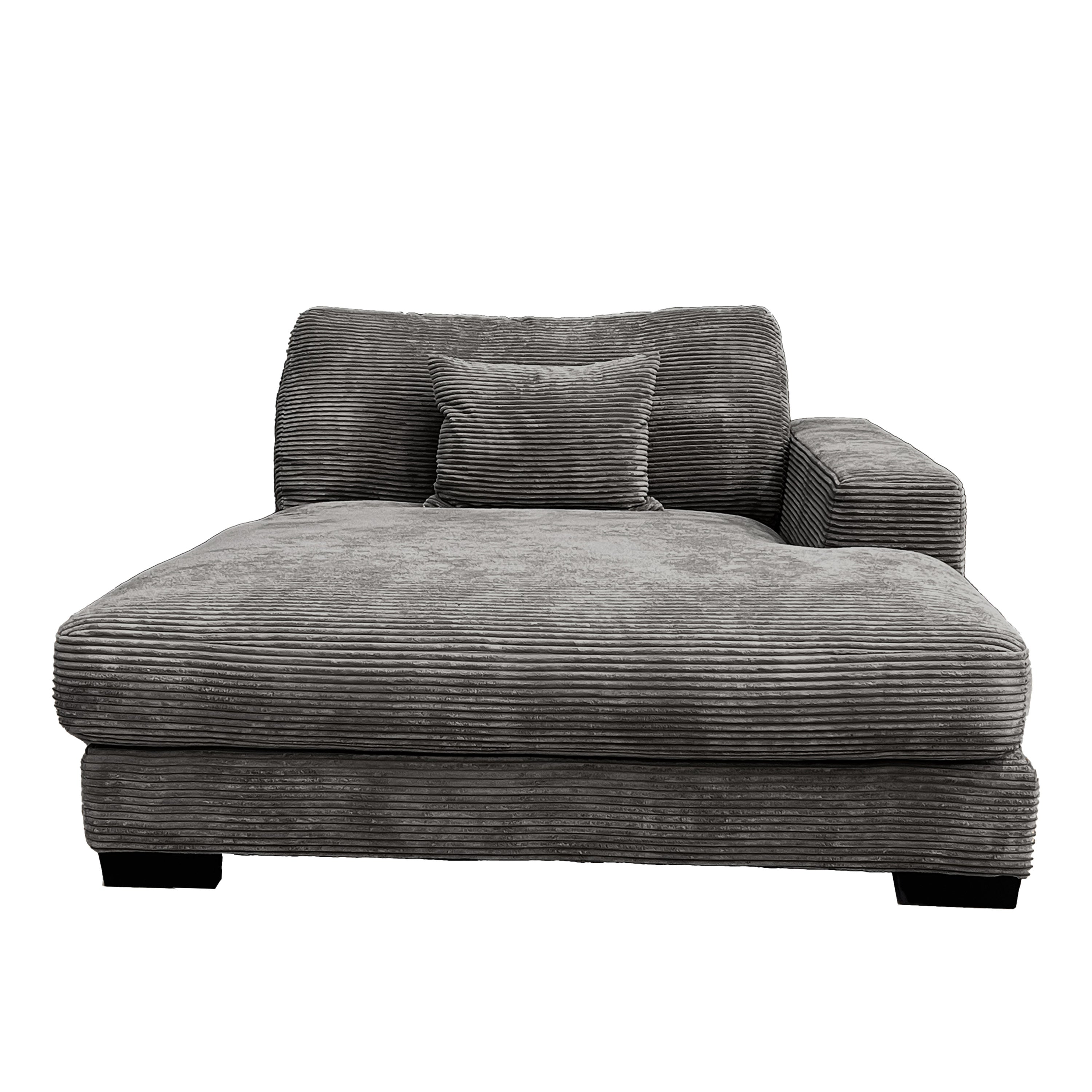 Bella Grey Corduroy Right-Facing 3-piece Sectional