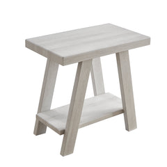 Contemporary Wood Shelf Side Table - White Finish