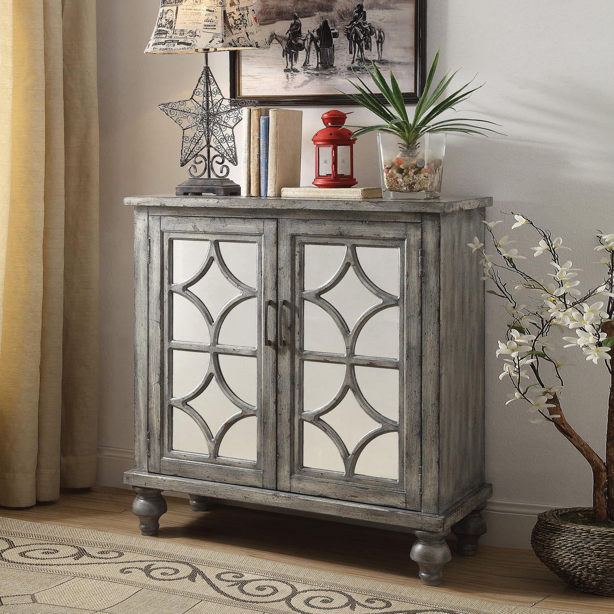 Weathered Grey 2-door Console Table