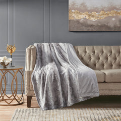 Zuri Oversized Faux Fur Throw - Grey