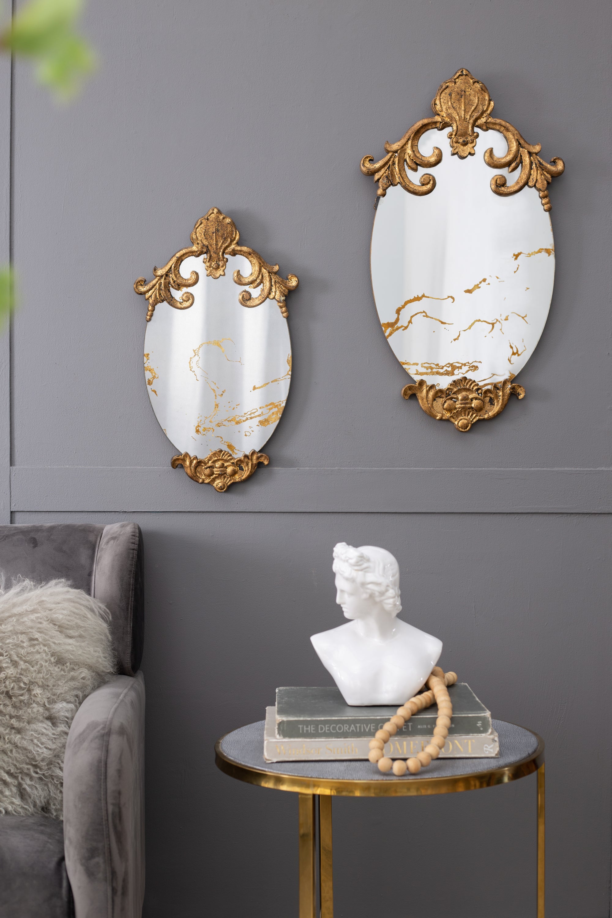 26"x15" Decorative Oval Wall Mirror, Accent Mirror