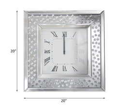 Wall Clock in Mirrored & Faux Crystals