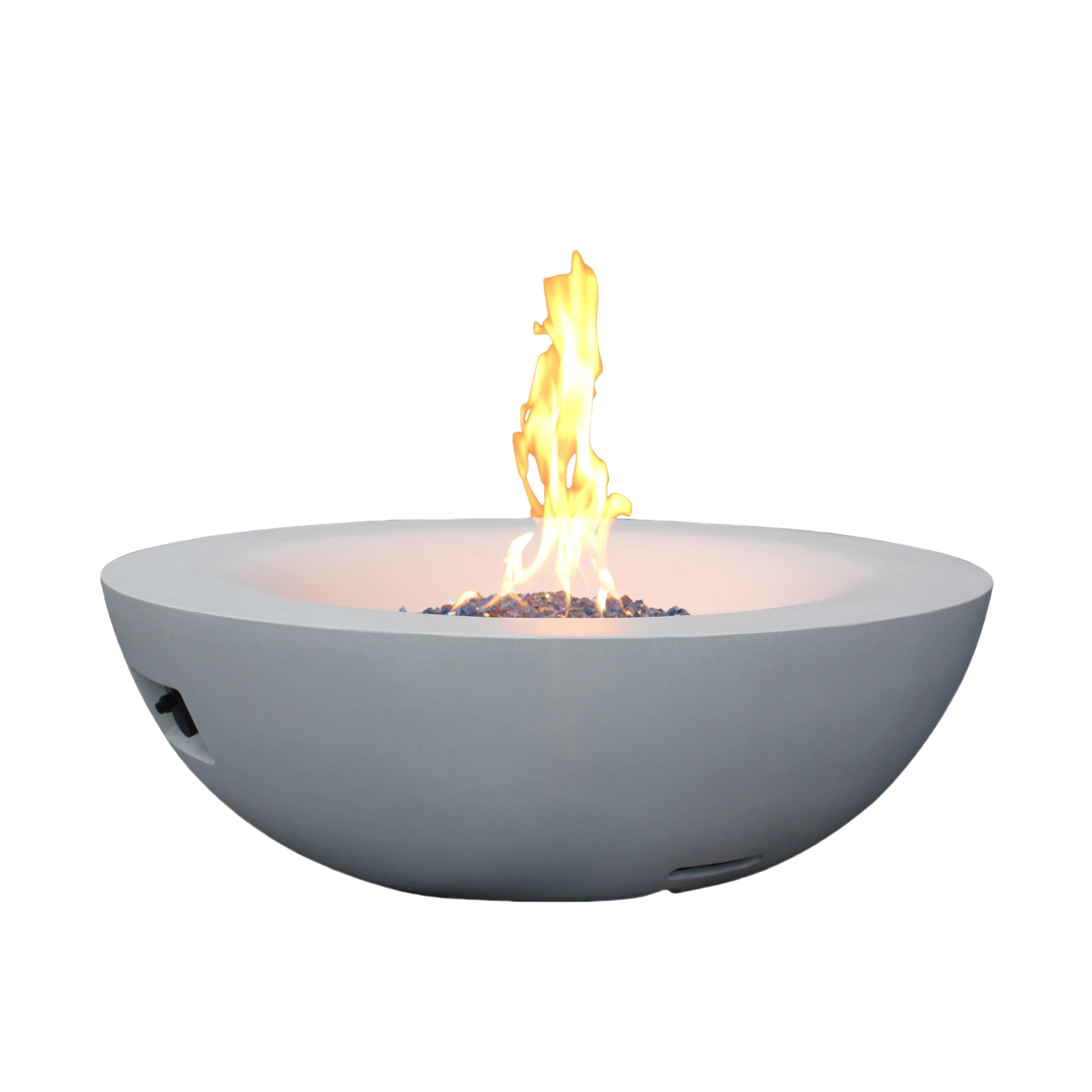 42 Inch Outdoor Concrete Propane gas Fire Pit bowl - Antique White