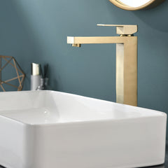 Gold Bathroom Faucet Modern Single Handle Vanity