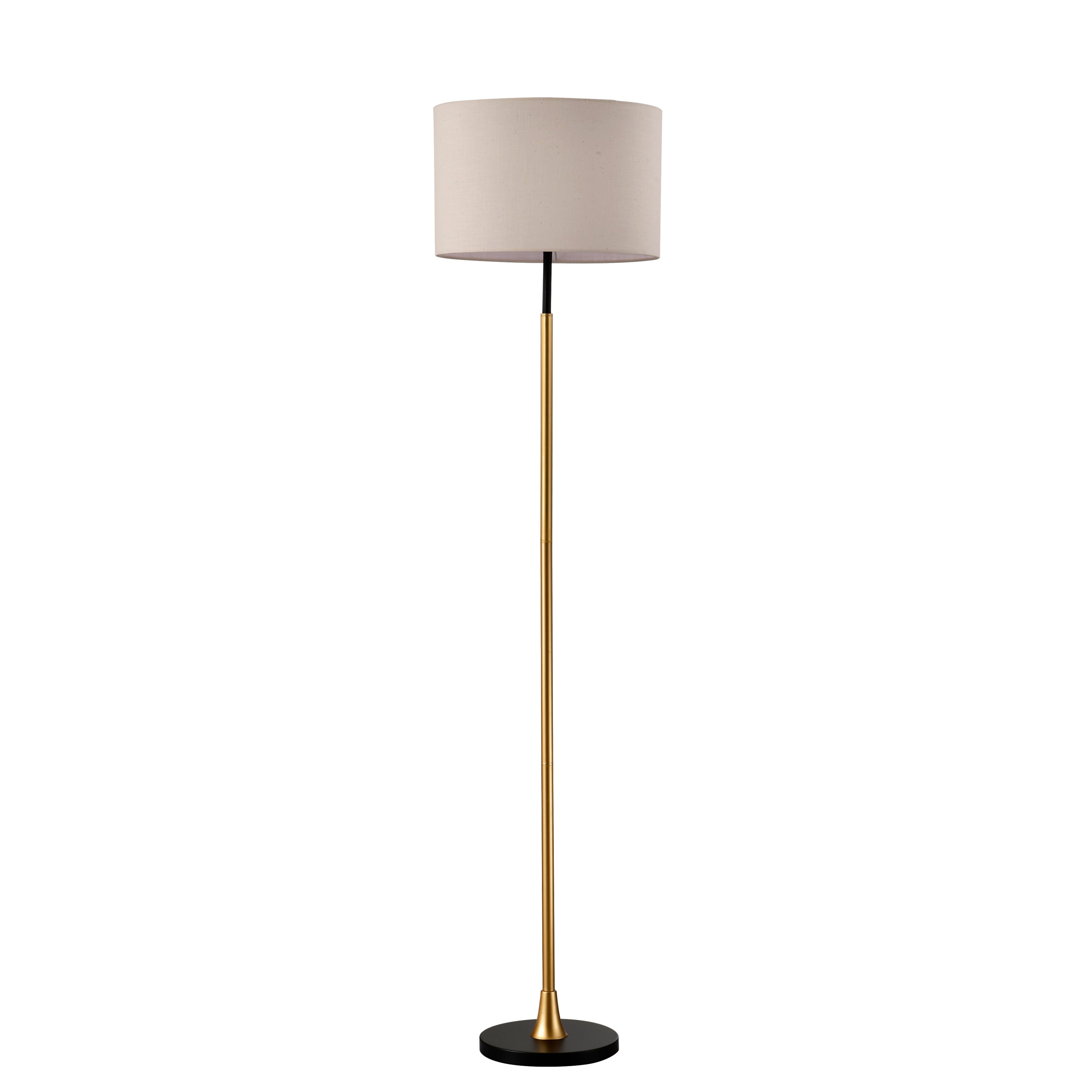 Floor Lamp with Beige Lampshade (No Included Bulb) - Matte Black+Matte Gold