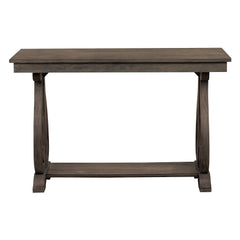 Classic Traditional Sofa Table with Bottom Shelf Dark Oak Finish