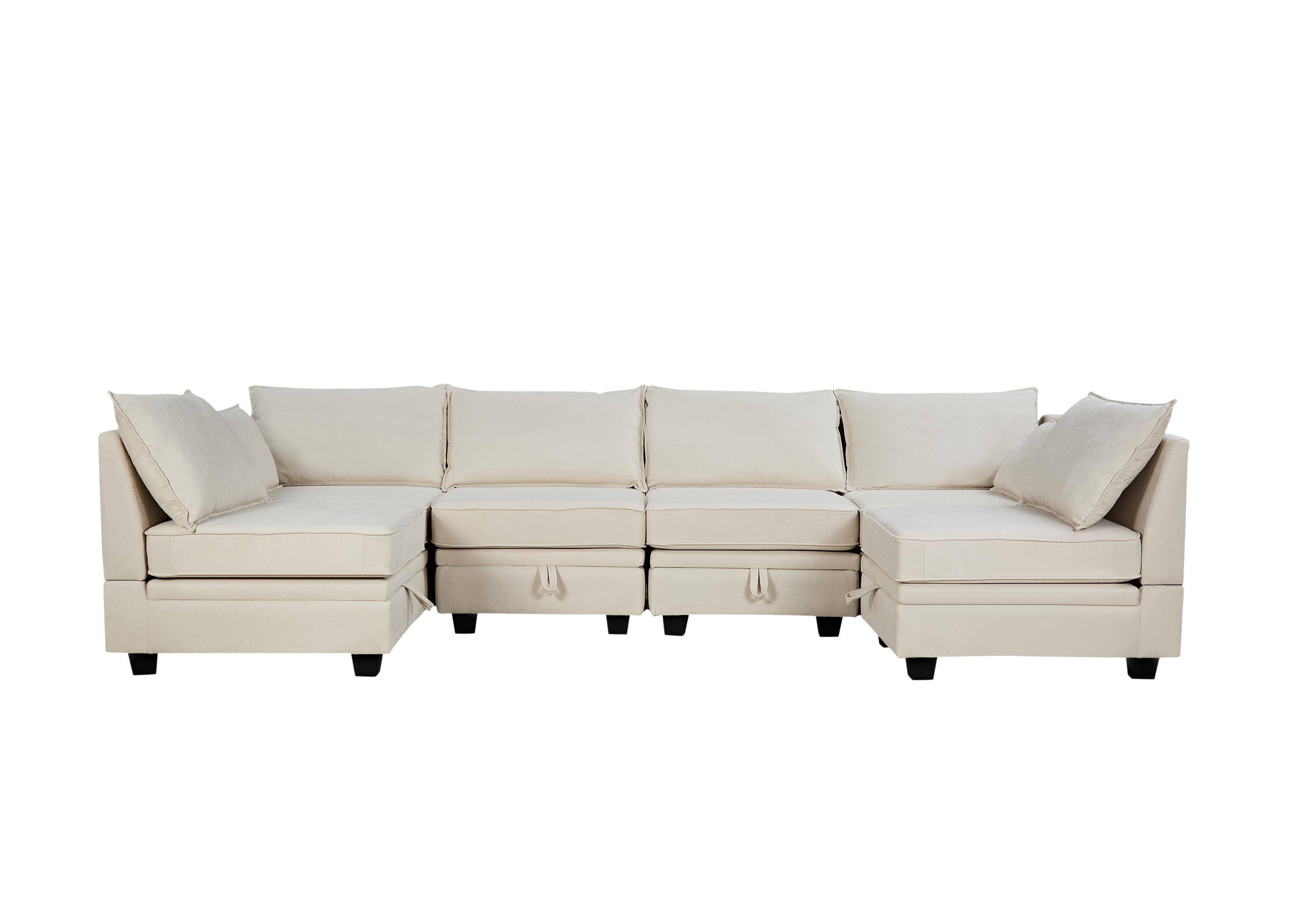 Modern Large U-Shape Modular Sectional Sofa, Convertible Sofa Bed with Reversible Chaise