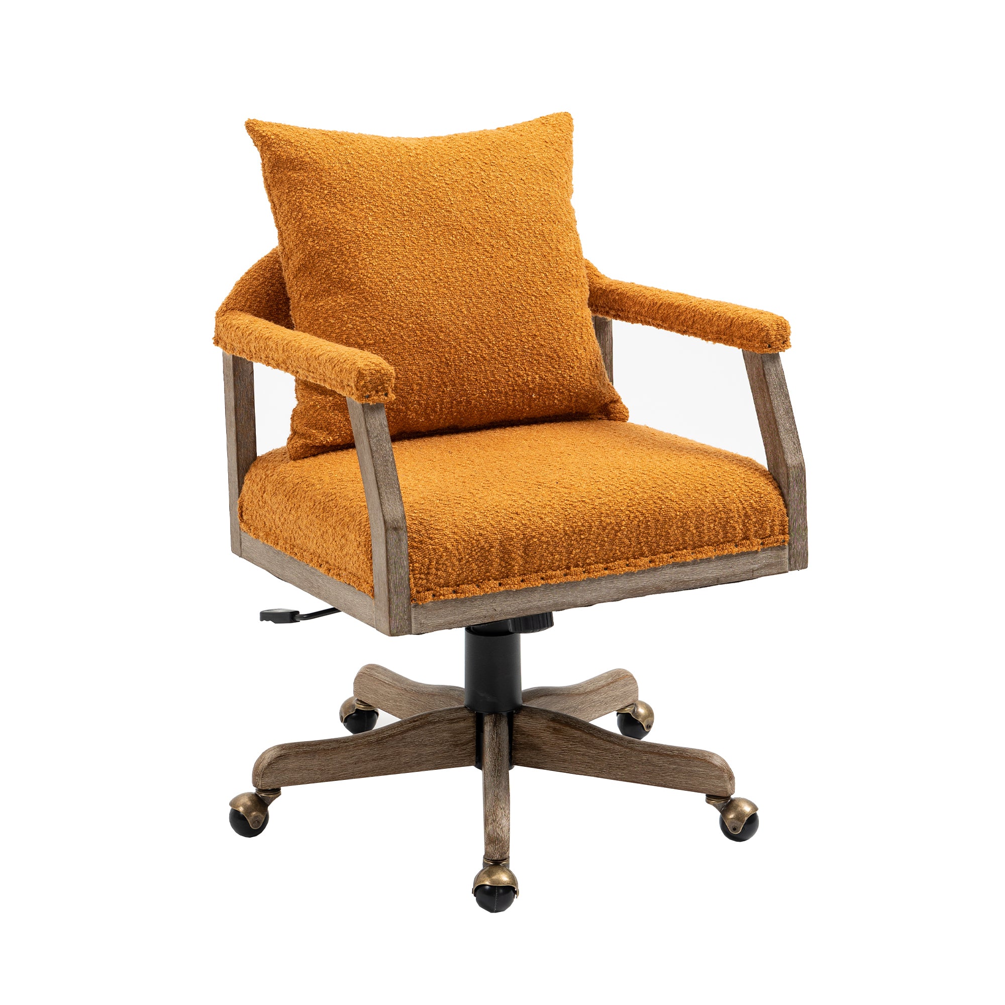 Chair Office Chair Adjustable Swivel Chair Fabric Seat Home Study Chair - Orange