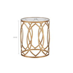 Metal Eyelet Accent Table - Gold+Glass