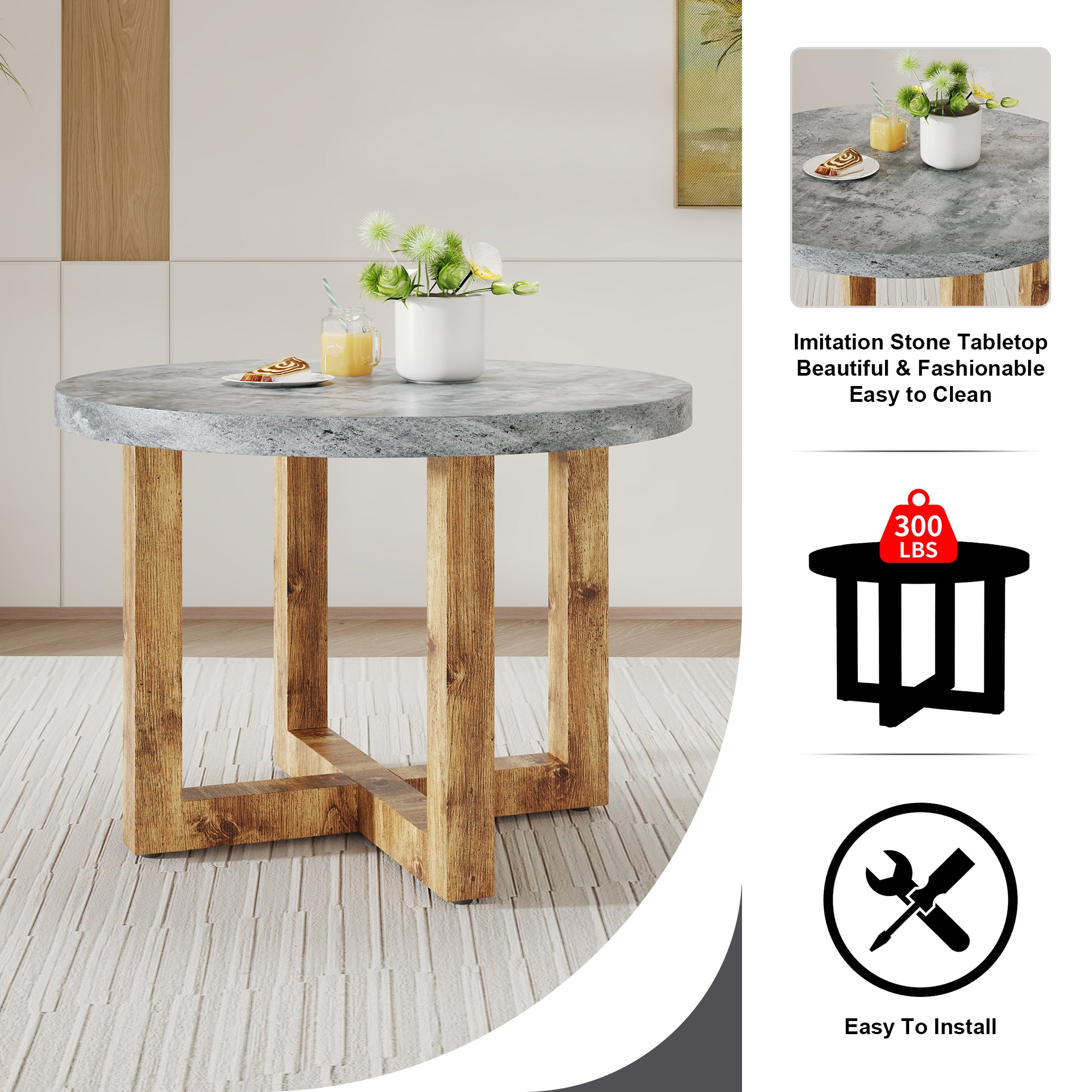 Modern/Rustic Design Dining Table (no chairs included) 30"H